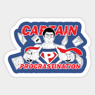 Captain Procrastination Sticker